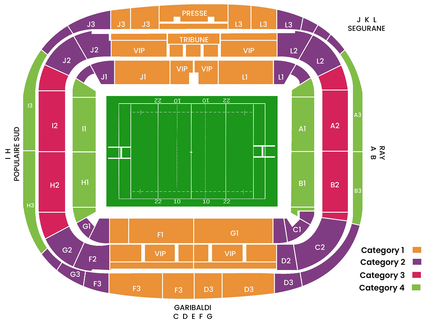 Stade de Nice , Nice, France Seating Plan