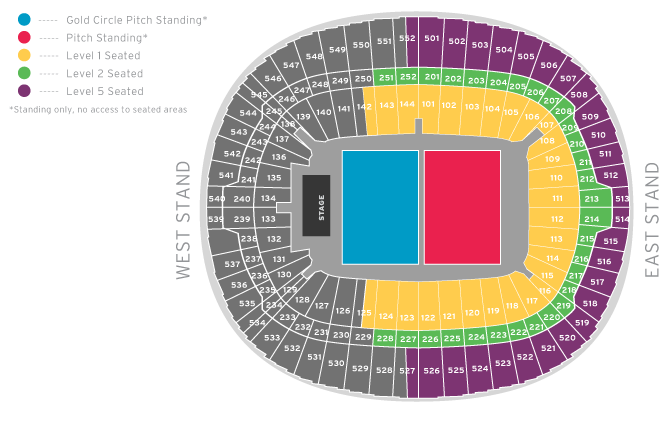 Wembley Stadium, London, United Kingdom / Wembley Stadium, London, United Kingdom Venue Seating Plan