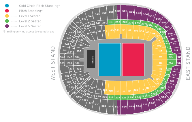 Wembley Stadium, London, United Kingdom Seating Plan