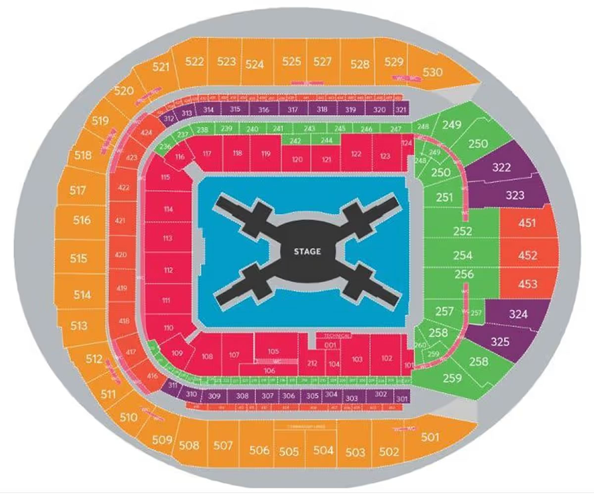 Tottenham Hotspur Stadium , Tottenham, United Kingdom / Tottenham Hotspur Stadium , Tottenham, United Kingdom Venue Seating Plan