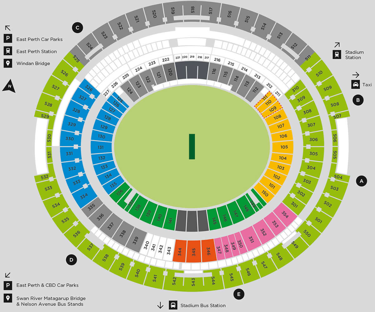 Perth Stadium, Burswood, Australia / Perth Stadium, Burswood, Australia Venue Seating Plan