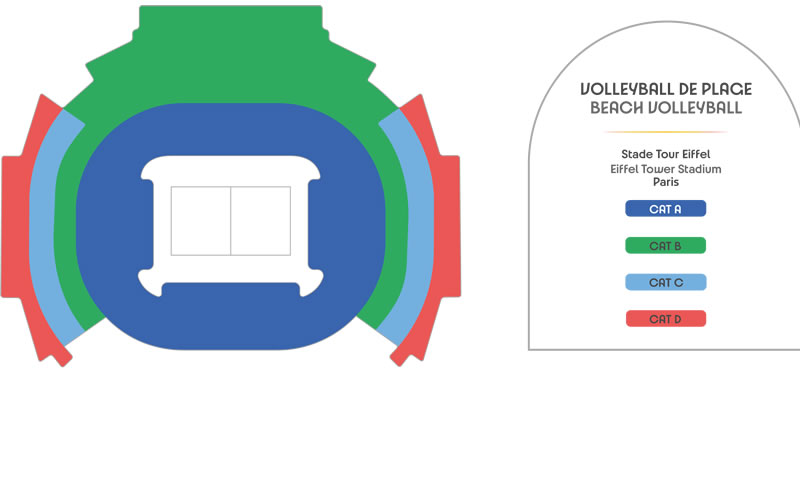 Eiffel Tower Stadium - Beach Volleyball, Paris, France / Eiffel Tower Stadium - Beach Volleyball, Paris, France Venue Seating Plan