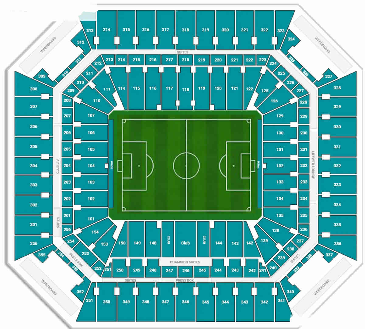 Hard Rock Stadium, Florida, Miami, United States Seating Plan