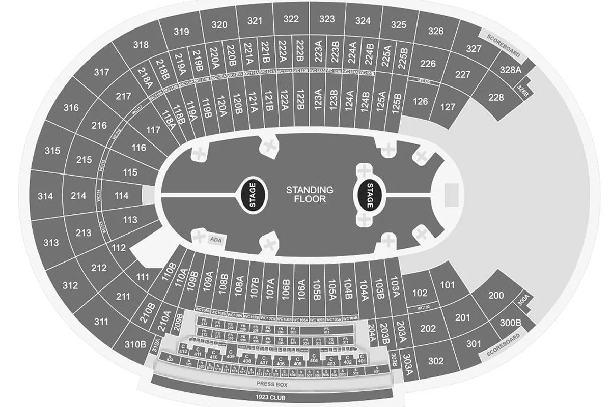 LA Memorial Coliseum, Los Angeles, California, United States / LA Memorial Coliseum, Los Angeles, California, United States Venue Seating Plan