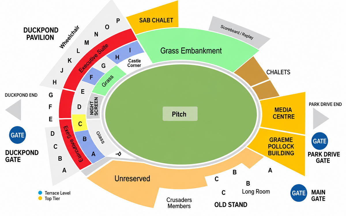 St George's Park, Gqeberha, South Africa / St George's Park, Gqeberha, South Africa Venue Seating Plan