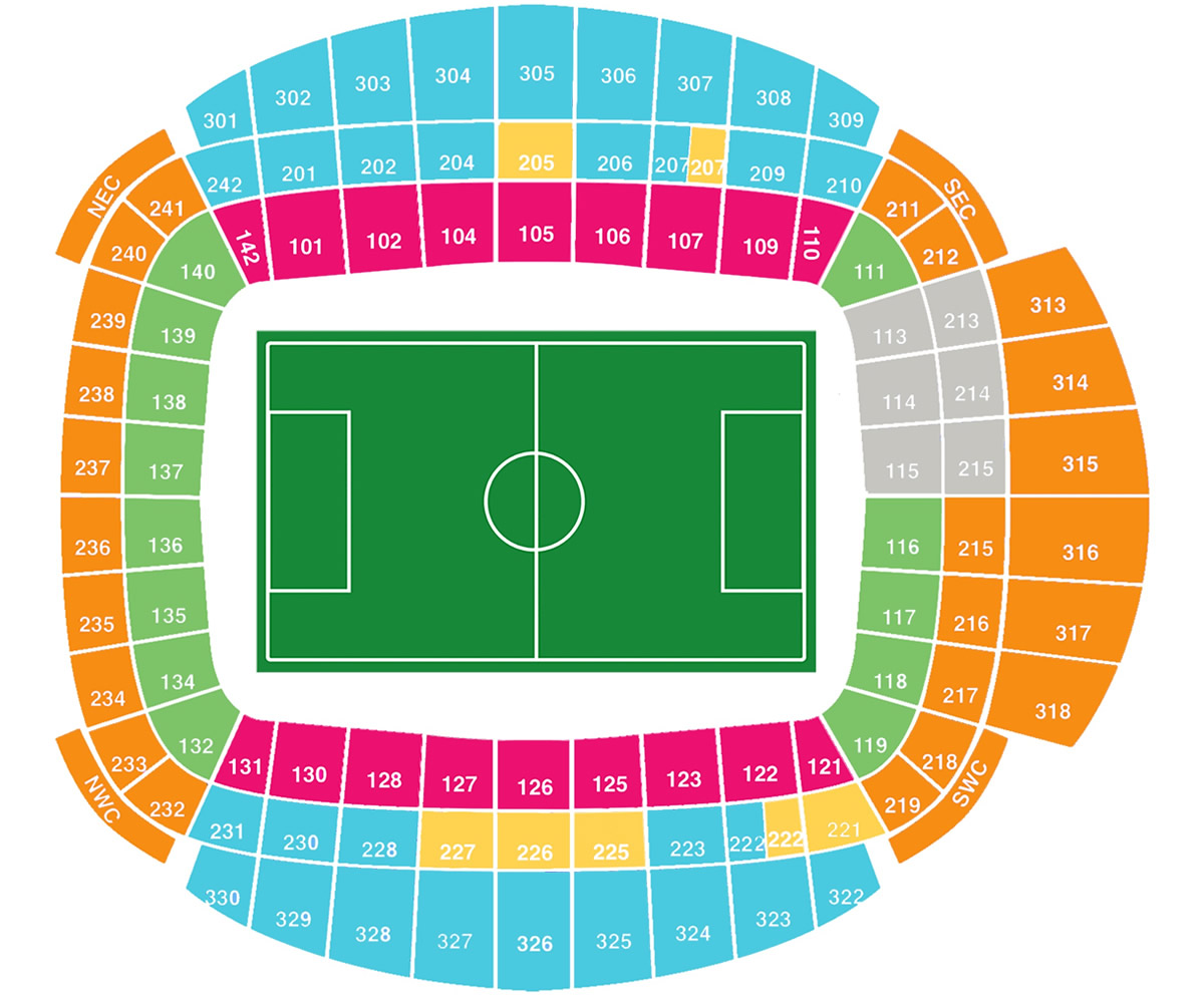 Etihad Stadium, Manchester, United Kingdom / Etihad Stadium, Manchester, United Kingdom Venue Seating Plan
