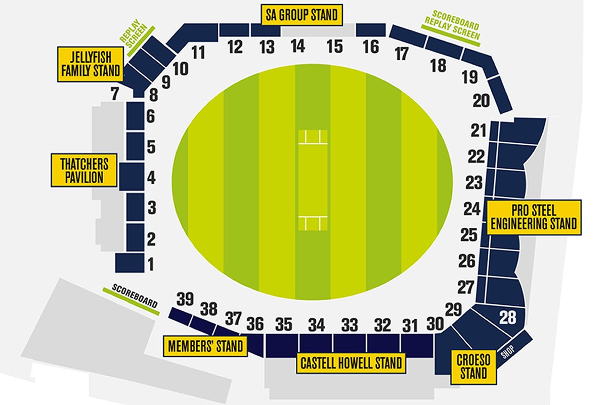 Sophia Gardens, Cardiff, Wales, United Kingdom / Sophia Gardens, Cardiff, Wales, United Kingdom Venue Seating Plan